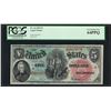 Image 1 : 1869 $5 Legal Tender Rainbow Woodchopper Note PCGS Very Choice New 64PPQ