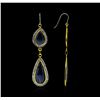 Image 2 : SILVER 26.84ctw Sapphire and Diamond Earrings