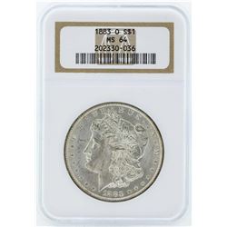 1883-O $1 Morgan Silver Dollar Coin NGC MS64