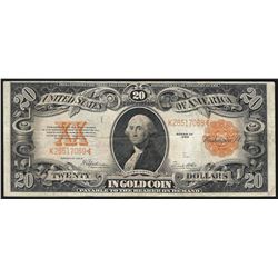 1922 $20 Gold Certificate Note