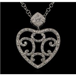 18KT White Gold 1.00ctw Diamond Pendant with Chain