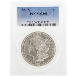 1881-S $1 Morgan Silver Dollar Coin PCGS MS66