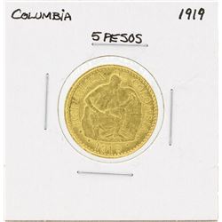 1919 Columbia 5 Pesos Gold Coin