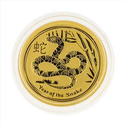 2013 $15 Australia 1/10 oz Lunar Year of the Snake Gold Coin BU