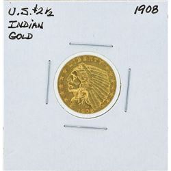 1908 $2 1/2 Indian Head Quarter Eagle Gold Coin