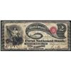 Image 1 : 1865 $2 Lazy Duece First National Bank Note National Currency