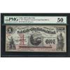 Image 1 : 1874 $1 Salt Lake City Bingham Canyon & Camp Floyd Obsolete Bank Note PMG AU50