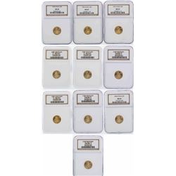 Lot of (10) $5 American Gold Eagle Coins NGC MS69