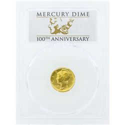 2016-W Mercury Dime Gold Centennial Commemorative Coin PCGS SP70 First Strike