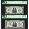 Image 1 : (2) Consecutive 1934 $500 Federal Reserve Notes Light Green Seals PCGS 63PPQ/64P