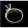 Image 3 : 14KT Yellow Gold 1.64ct Tanzanite and Diamond Ring