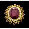 Image 1 : 14KT Yellow Gold 15.78ctw Ruby and Diamond Ring