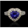 Image 1 : 14KT White Gold 3.03ct Blue Sapphire and Diamond Ring