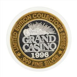 .999 Silver Grand Casino $10 Casino Gaming Token Limited Edition