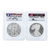 Image 1 : Lot of (2) 2015 & 2015-W $1 American Silver Eagle Coins PCGS MS70 & PR70DCAM