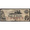 Image 1 : 1859 $20 The Bank of Chester Obsolete Bank Note