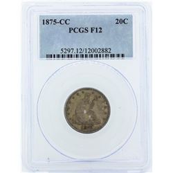 1875-CC Seated Liberty Twenty Cent Piece Coin PCGS F12