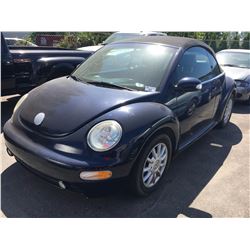 2004 VW BEETLE CONVERTIBLE, BLUE, VIN #3VWCM31414M324372, 82,380 MILES, OOC,