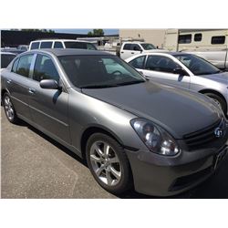 2006 INFINITI G35, 4 DOOR SEDAN, GREY, VIN # JNKCV51E46M510552