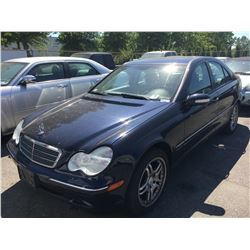 2004 MERCEDES C240, 4 DOOR SEDAN, BLUE, VIN#WDBRF81J94F548611, 108,797KMS, AUTOMATIC,