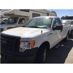 2009 FORD F-150XL 2DR PU TRUCK, WHITE, VIN # 1FTPF12V09KB71716