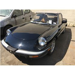 1986 ALFA ROMEO, VELOCE, 2 DOOR CONVERTIBLE, VIN #ZARBA5417G1037269, TMU, GAS, MANUAL ,