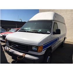 2006 FORD E-350 SUPER DUTY, CARGO VAN, WHITE, VIN # 1FTSS34L16DA71685