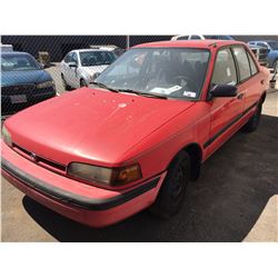 1995 MAZDA PROTEGE S, 4 DR SEDAN, RED, VIN # JM1BG2238S0838013