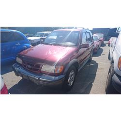 2001 KIA SPORTAGE, SUV, RED, VIN #KNDJA723815704078, 247,018KMS, AUTOMATIC, GAS, 4 CYL, CHECK