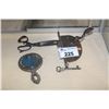 Image 1 : ANTIQUE DOOR, HARDWARE, AND SCISSORS