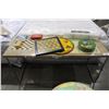 Image 2 : METAL GAMES TABLE WITH METAL GAMES AND LIGHT FIXTURE
