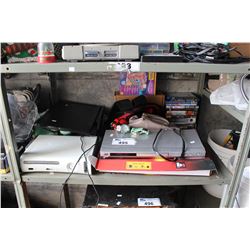 SHELF LOT OF MISC. ELECTRONICS AND MORE