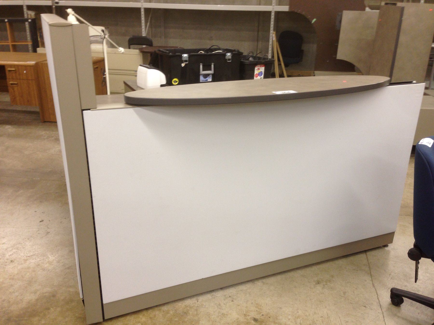 Steelcase Grey L Shape Reception Unit With Misc Desks And Work