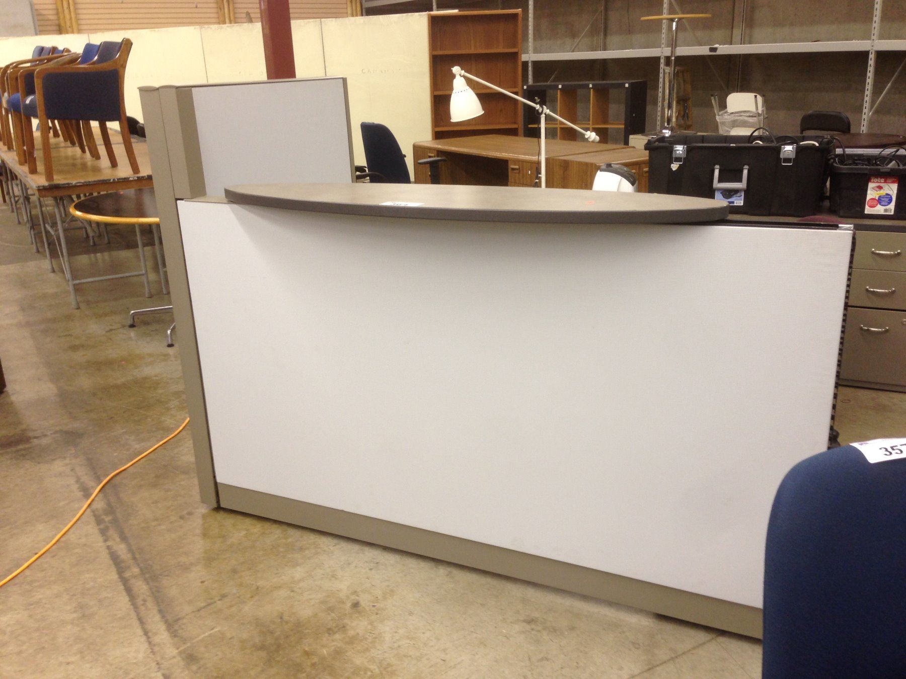 Steelcase Grey L Shape Reception Unit With Misc Desks And Work