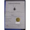 Image 2 : CERTIFIED PURPLE AMETHYST + DIAMOND NECKLACE, .70CT PEAR CUT AMETHYST, STERLING SILVER, INCLUDES