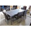 Image 2 : MODERN PATIO TABLE WITH 6 WICKER STYLE CHAIRS AND CUSHIONS