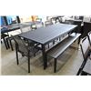 Image 2 : ALUMINUM PATIO TABLE WITH 5 CHAIRS AND BENCH