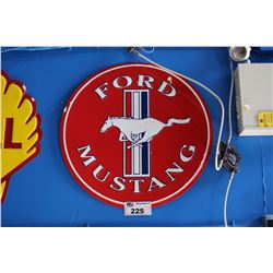 FORD MUSTANG ROUND TIN SIGN