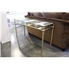 Image 1 : BRASS AND GLASS SOFA TABLE