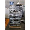 Image 1 : ROLLING SHELF CART FULL OF MISC. HARDWARE AND TOOLS