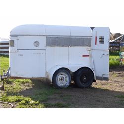 WHITE OLDER 2 HORSE TRAILER