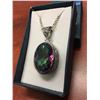 Image 2 : 70CT MYSTIC TOPAZ ESTATE NECKLACE, OVAL CUSHION CUT