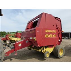 NEW HOLLAND 664 AUTO RAP ROUND BALER