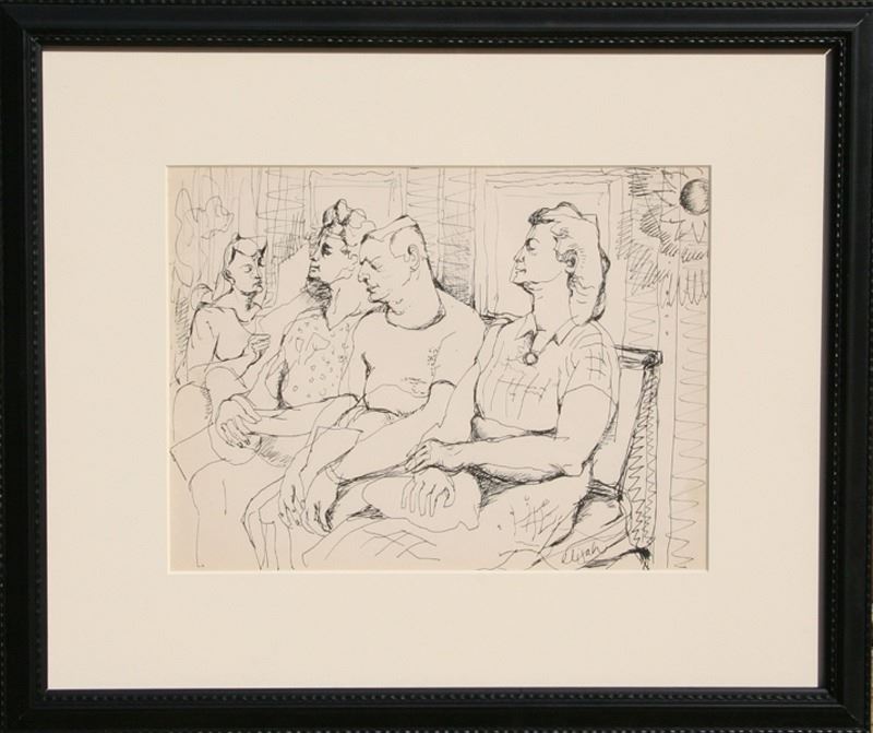 Elijah Silverman, Summer Riders, Ink Drawing