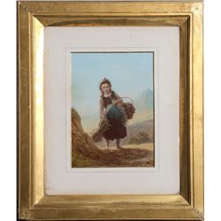 Johann Georg Meyer von Bremen, Travelling Girl, Offset lithograph