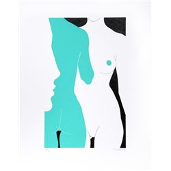Amleto Dalla Costa, Nudes in White and Green, Serigraph