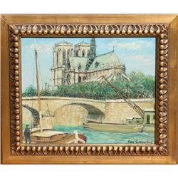 Alois Lecoque, Notre Dame, Oil Painting