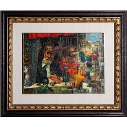 George Russin, Flea Market, Oil Painting