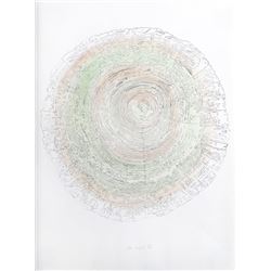 Alan Sonfist, Tree Trunk Series - Green II, Lithograph