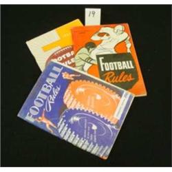Lot of 3 - 1940's FOOTBALL Rule Books